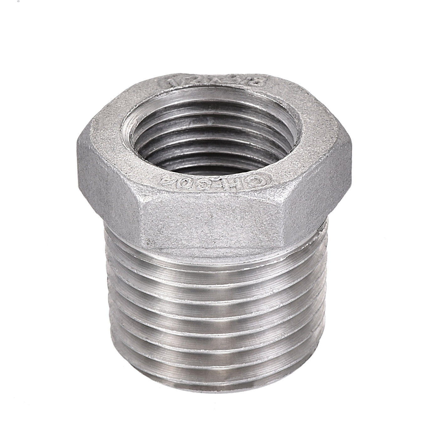 Uxcell Uxcell Reducer Hex Bushing, 304 Stainless Steel 1-1/4NPT Male to 1NPT Female, Reducing Forging Pipe Hose Adapter Fitting