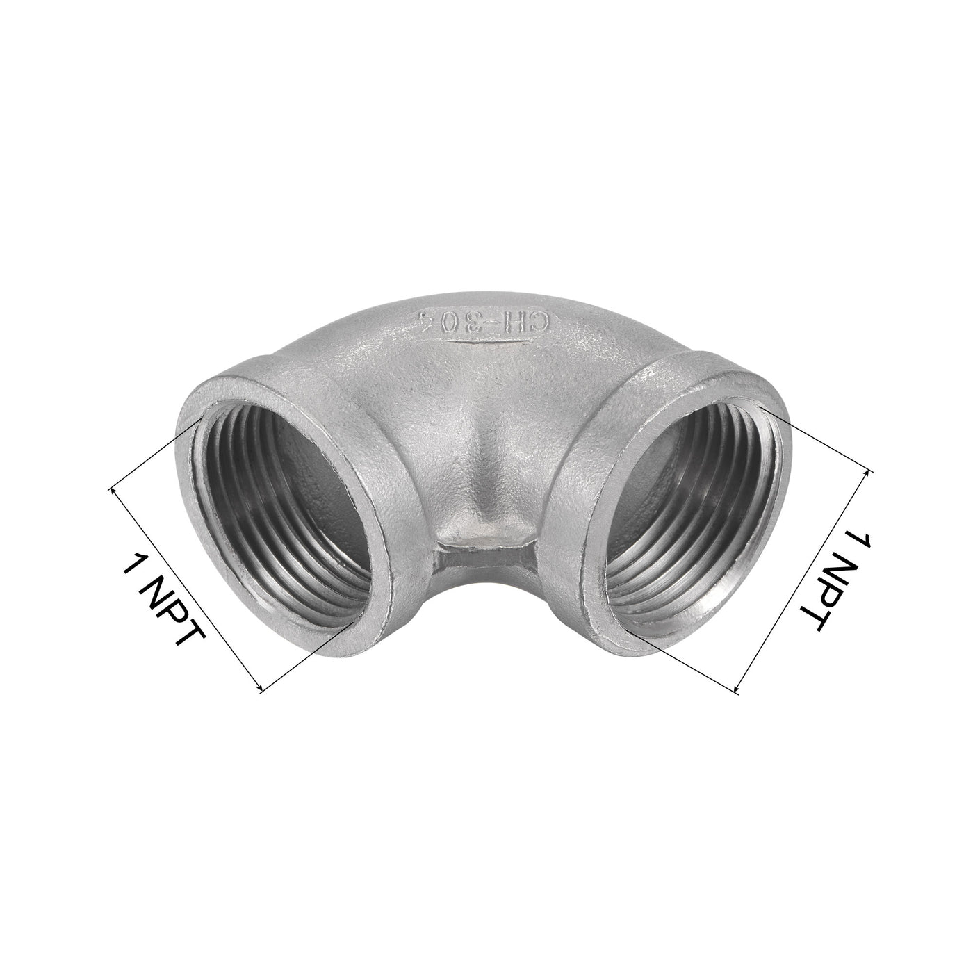 Uxcell Uxcell Pipe Fitting Elbow 3/4 NPT Female Thread Hose Connector Adapter, 304 Stainless Steel