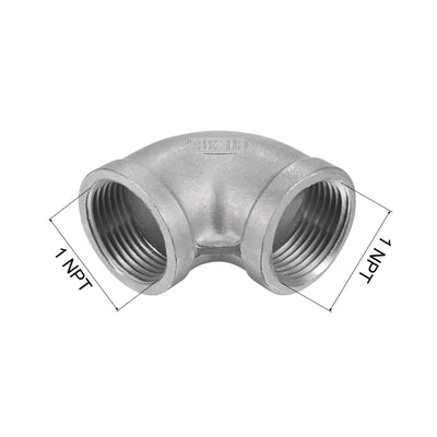 Harfington Uxcell Pipe Fitting Elbow 3/4 NPT Female Thread Hose Connector Adapter, 304 Stainless Steel