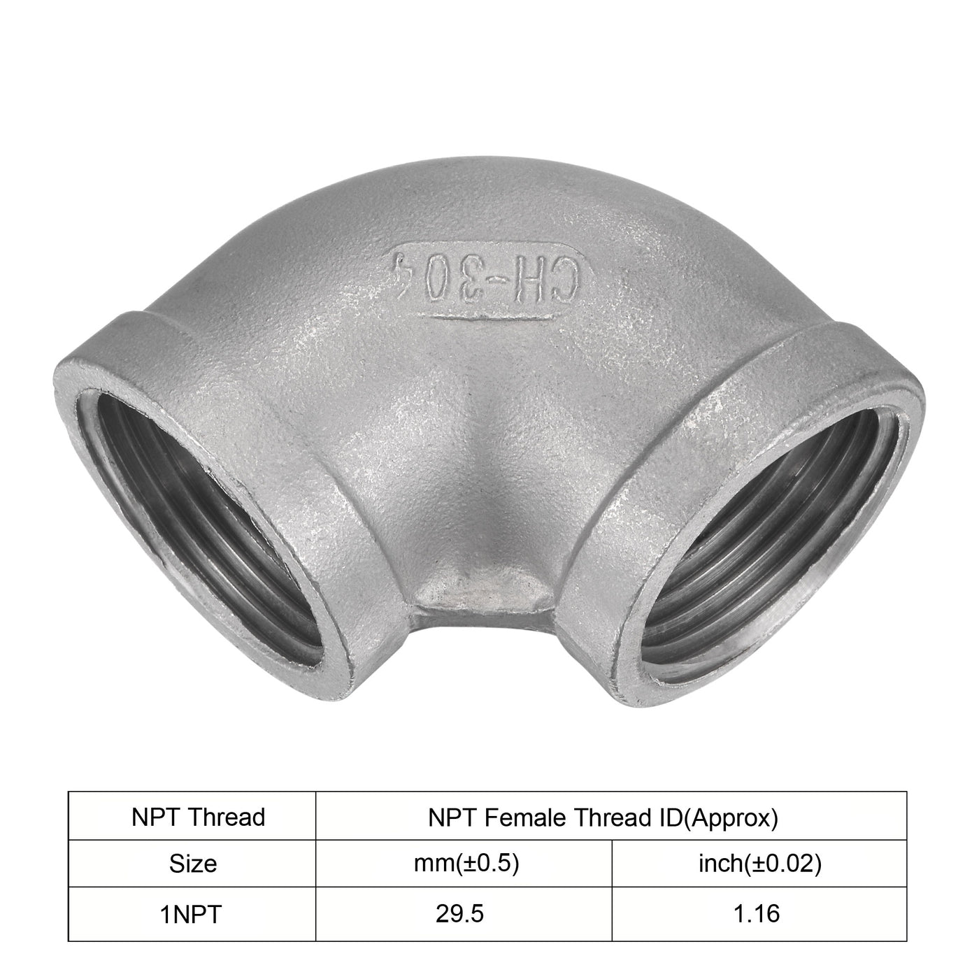 Uxcell Uxcell Pipe Fitting Elbow 3/4 NPT Female Thread Hose Connector Adapter, 304 Stainless Steel