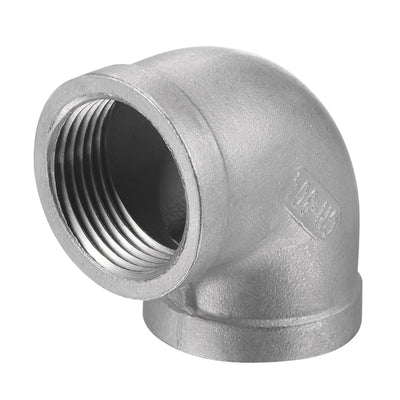 Harfington Uxcell Pipe Fitting Elbow 3/4 NPT Female Thread Hose Connector Adapter, 304 Stainless Steel