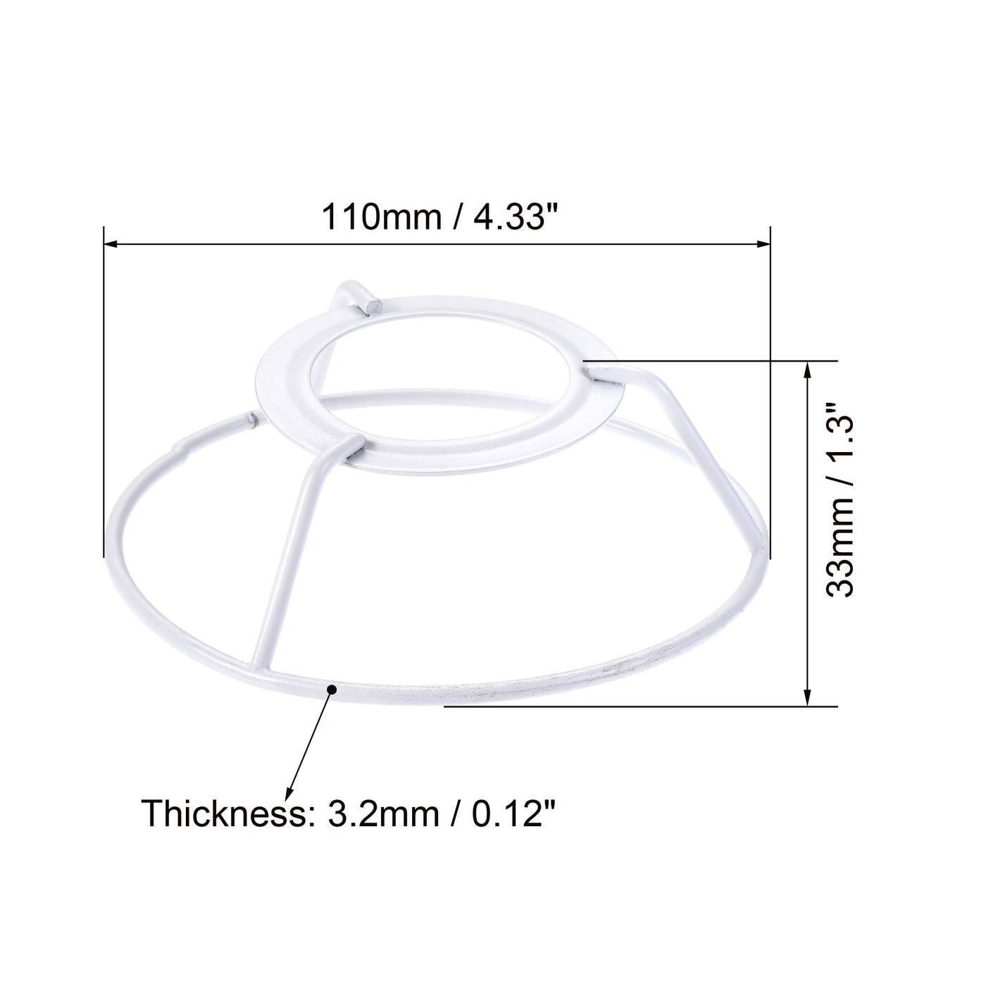 uxcell Uxcell Lamp Shade Ring, 110mm Dia. Lampshade Holder Frame Ring for E26/E27 Lamp Socket, Baked Coating Iron 1 Set