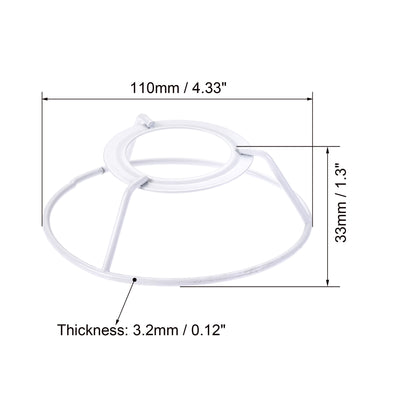 Harfington Uxcell Lamp Shade Ring, 110mm Dia. Lampshade Holder Frame Ring for E26/E27 Lamp Socket, Baked Coating Iron 1 Set