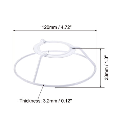 Harfington Uxcell Lamp Shade Ring, 120mm Dia. Lampshade Holder Frame Ring for E26/E27 Lamp Socket, Baked Coating Iron 1 Set