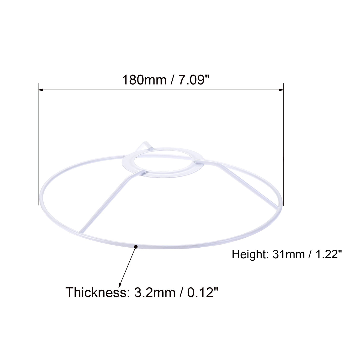 uxcell Uxcell Lamp Shade Ring, 180mm Dia. Lampshade Holder Frame Ring for E26/E27 Lamp Socket, Baked Coating Iron 1 Set