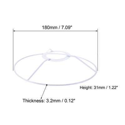 Harfington Uxcell Lamp Shade Ring, 180mm Dia. Lampshade Holder Frame Ring for E26/E27 Lamp Socket, Baked Coating Iron 1 Set