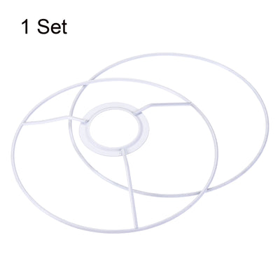 Harfington Uxcell Lamp Shade Ring, 180mm Dia. Lampshade Holder Frame Ring for E26/E27 Lamp Socket, Baked Coating Iron 1 Set