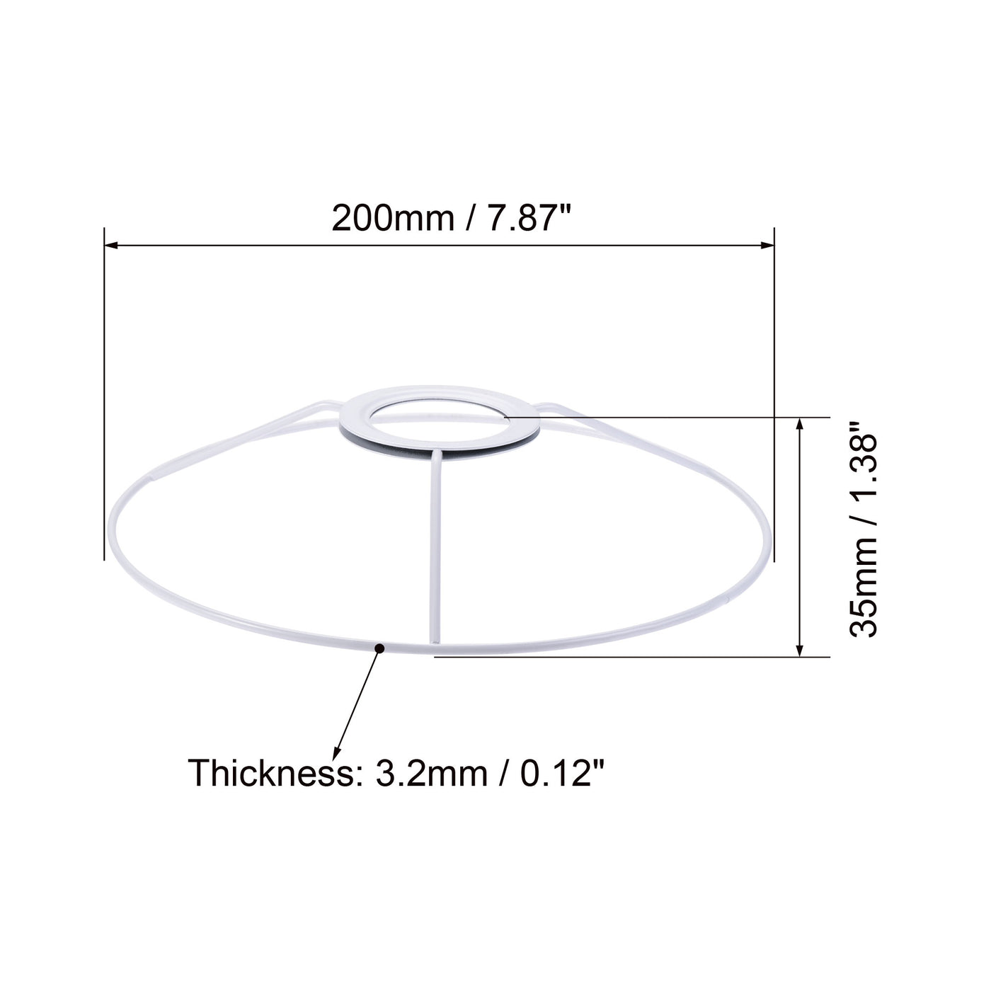 uxcell Uxcell Lamp Shade Ring, 200mm Dia. Lampshade Holder Frame Ring for E26/E27 Lamp Socket, Baked Coating Iron 1 Set