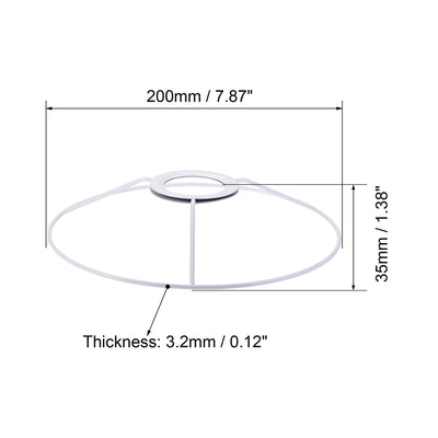 Harfington Uxcell Lamp Shade Ring, 200mm Dia. Lampshade Holder Frame Ring for E26/E27 Lamp Socket, Baked Coating Iron 1 Set