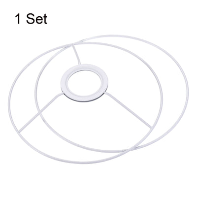 Harfington Uxcell Lamp Shade Ring, 200mm Dia. Lampshade Holder Frame Ring for E26/E27 Lamp Socket, Baked Coating Iron 1 Set