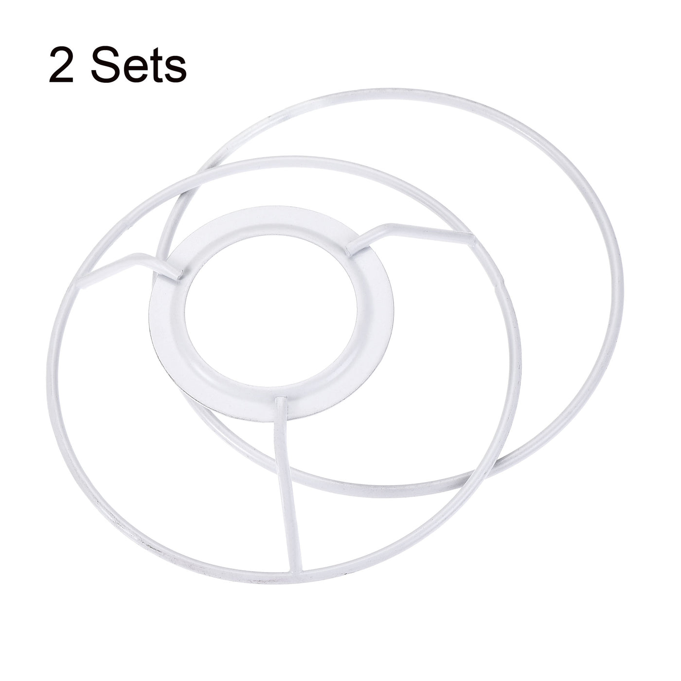 uxcell Uxcell Lamp Shade Ring, 120mm Dia. Lampshade Holder Frame Ring for E26/E27 Lamp Socket, Baked Coating Iron 2 Set