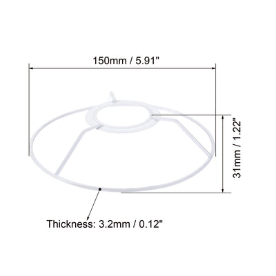 Harfington Uxcell Lamp Shade Ring, 150mm Dia. Lampshade Holder Frame Ring for E26/E27 Lamp Socket, Baked Coating Iron 2 Set