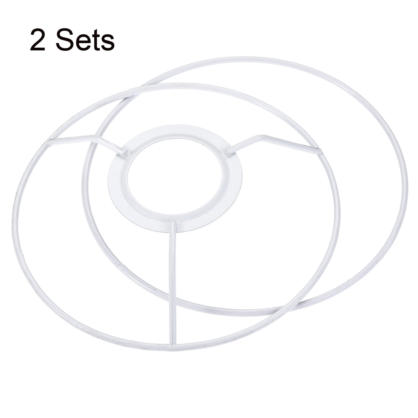 uxcell Uxcell Lamp Shade Ring, 150mm Dia. Lampshade Holder Frame Ring for E26/E27 Lamp Socket, Baked Coating Iron 2 Set