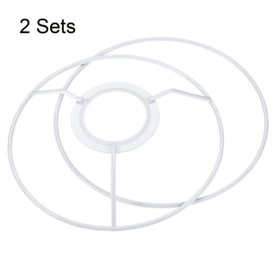 Harfington Uxcell Lamp Shade Ring, 150mm Dia. Lampshade Holder Frame Ring for E26/E27 Lamp Socket, Baked Coating Iron 2 Set