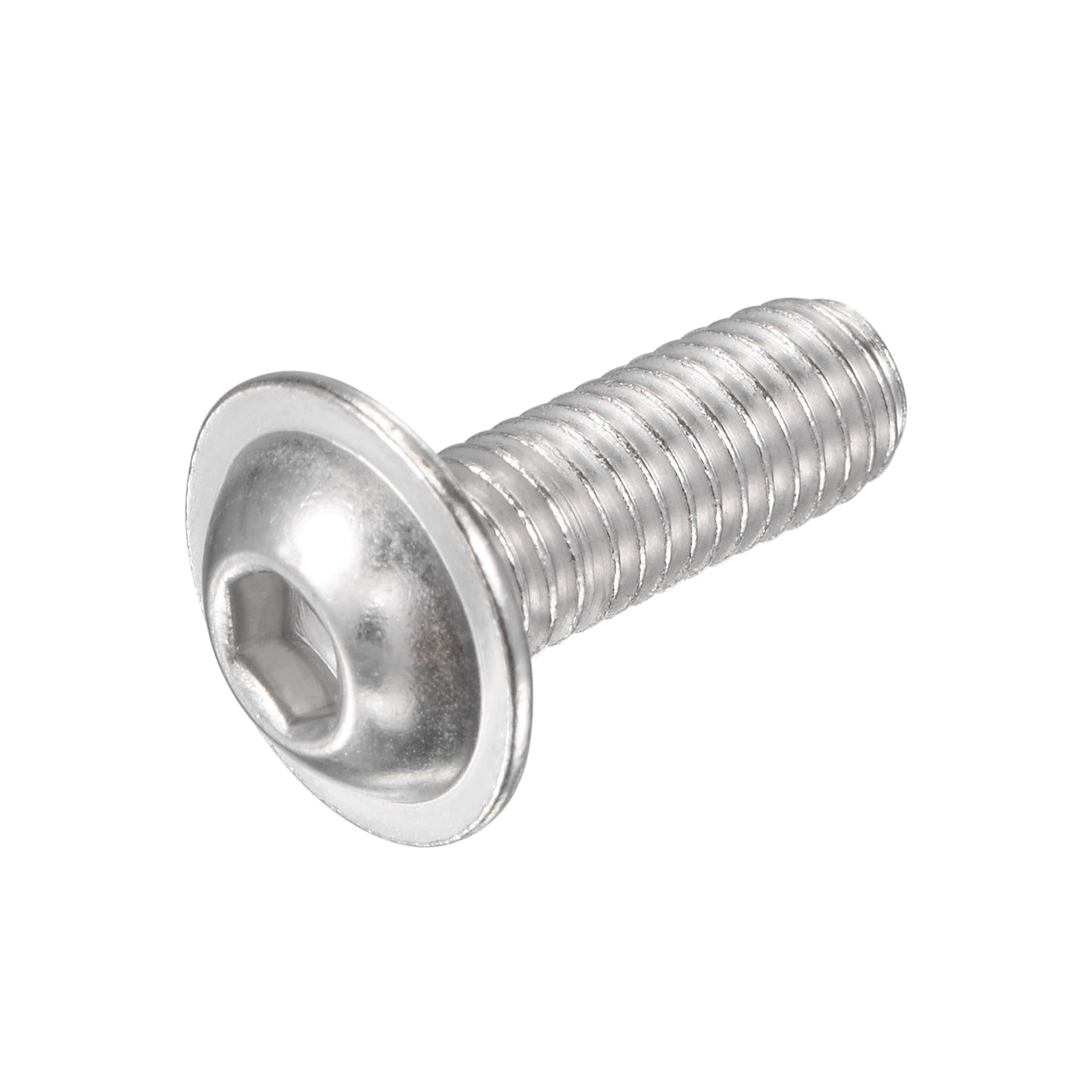 uxcell Uxcell 304 Stainless Steel Flanged Button Head Socket Machine Screw, Hex Socket Drive Screw