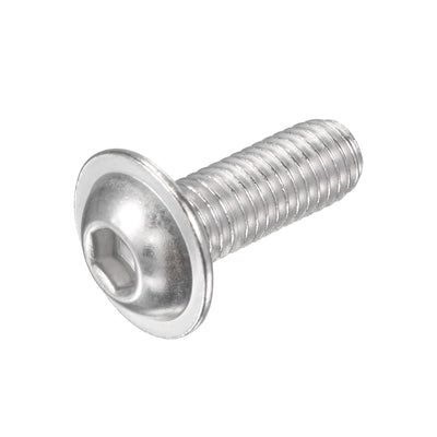 Harfington Uxcell 304 Stainless Steel Flanged Button Head Socket Machine Screw, Hex Socket Drive Screw