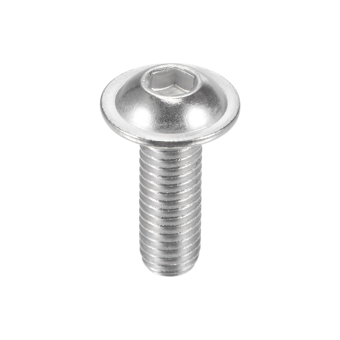 uxcell Uxcell 304 Stainless Steel Flanged Button Head Socket Machine Screw, Hex Socket Drive Screw