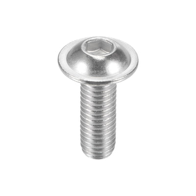 Harfington Uxcell 304 Stainless Steel Flanged Button Head Socket Machine Screw, Hex Socket Drive Screw