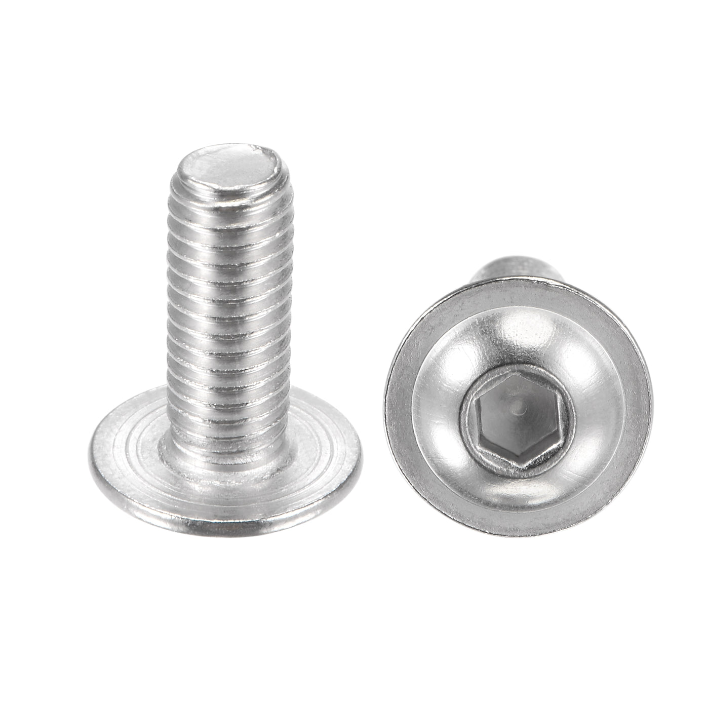 uxcell Uxcell 304 Stainless Steel Flanged Button Head Socket Machine Screw, Hex Socket Drive Screw