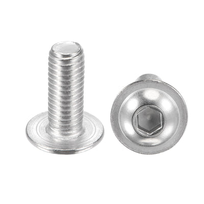 Harfington Uxcell 304 Stainless Steel Flanged Button Head Socket Machine Screw, Hex Socket Drive Screw