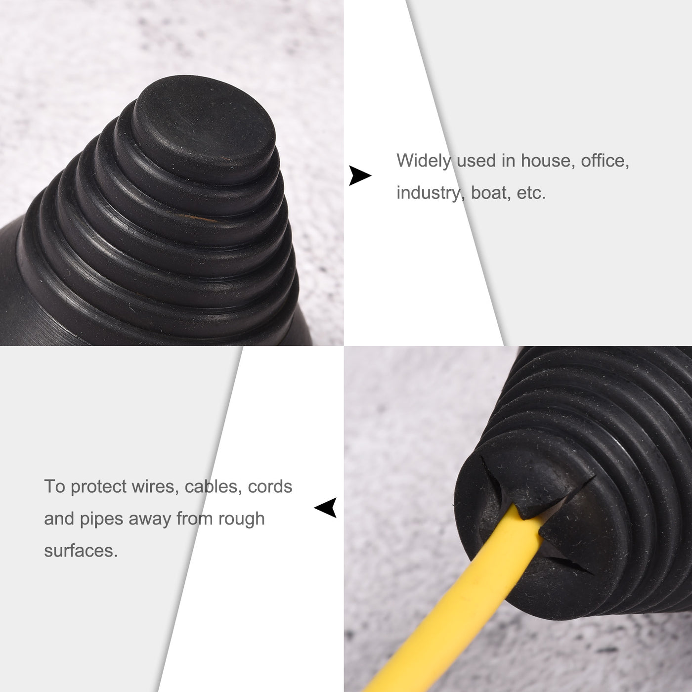 Harfington Rubber Grommet Mount Dia 30 mm Conical for Wire Protect of Thick Plate 4pcs