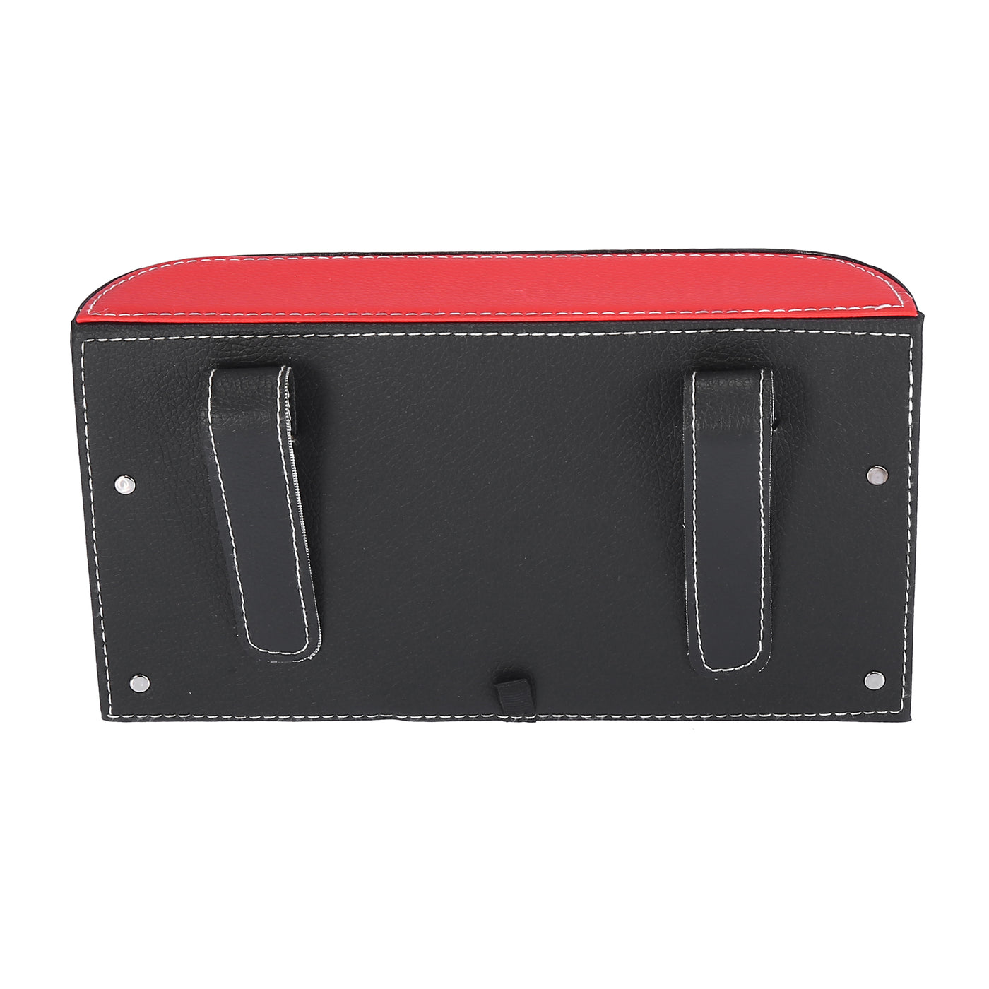 X AUTOHAUX Universal Car Sun Visor Napkin Holder Tissue Clip Holder Box Red Black Faux Leather