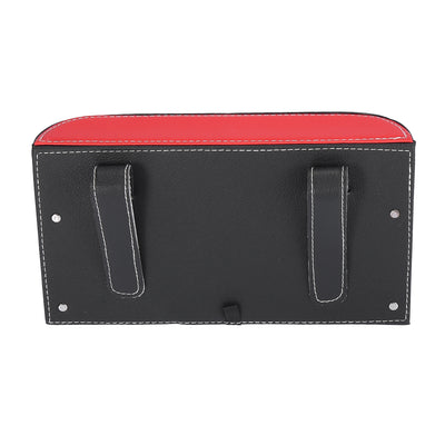 Harfington Universal Car Sun Visor Napkin Holder Tissue Clip Holder Box Red Black Faux Leather