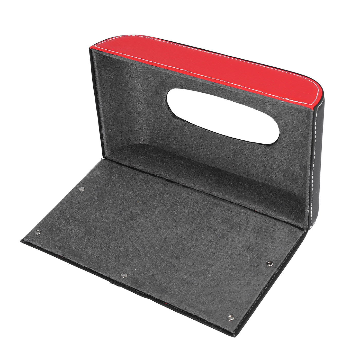 X AUTOHAUX Universal Car Sun Visor Napkin Holder Tissue Clip Holder Box Red Black Faux Leather