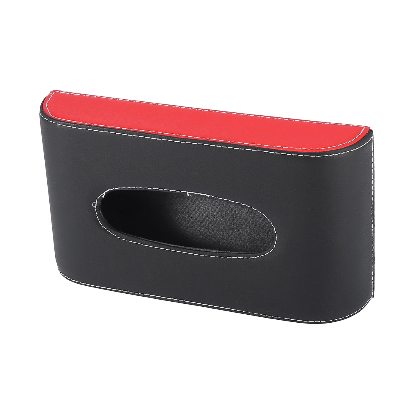 X AUTOHAUX Universal Car Sun Visor Napkin Holder Tissue Clip Holder Box Red Black Faux Leather