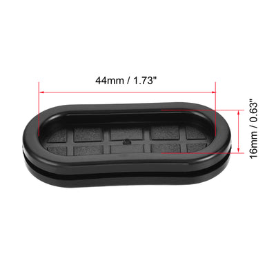 Harfington Uxcell Rubber Grommets Oval Double-Sided Mount Size 45 x 20 mm for Wire Protection 4pcs