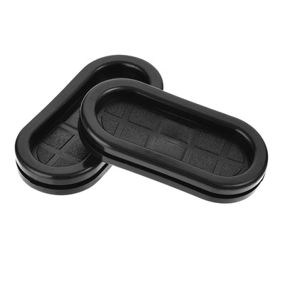 Harfington Uxcell Rubber Grommets Oval Double-Sided Mount Size 45 x 20 mm for Wire Protection 4pcs