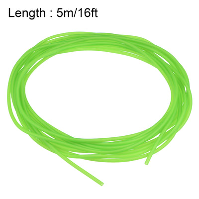 Harfington Uxcell Latex Tubing 1/16-inch ID 1/8-inch OD 16ft Elastic Rubber Hose Fluorescent Green