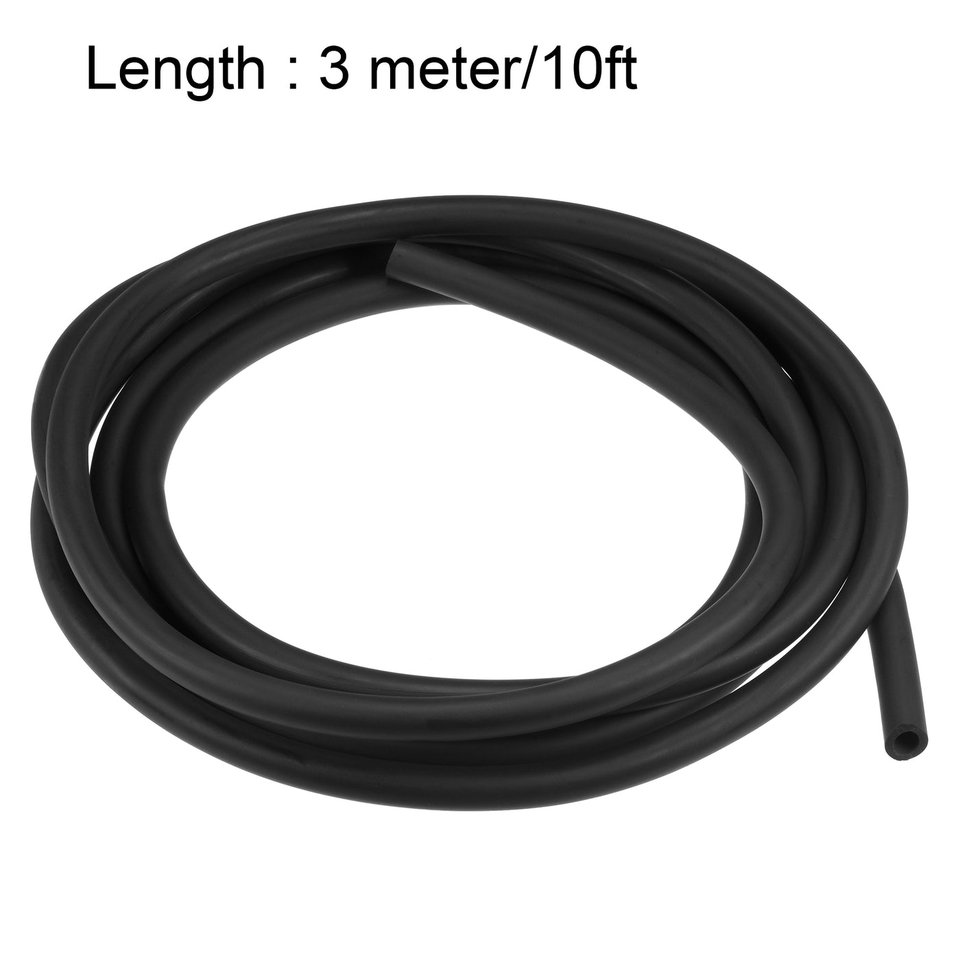 uxcell Uxcell Latexschlauch 6mm ID 10mm OD 10ft elastischer Gummischlauch Schwarz