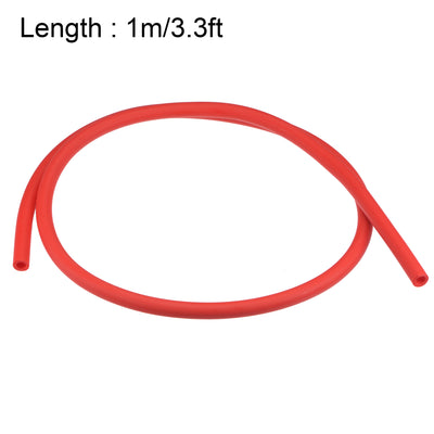 Harfington Uxcell Latexschlauch 6mm ID 10mm OD 1m elastischer Gummischlauch Rot