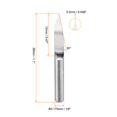 Harfington Uxcell 10Stk. Holzgravur Bit Vollhartmetall 3.175mm 1/8" Schaft 30 Grad 0.2mm Tipp CNC Fräswerkzeug für Acryl PVC MDF PCB Holzschnitzerei