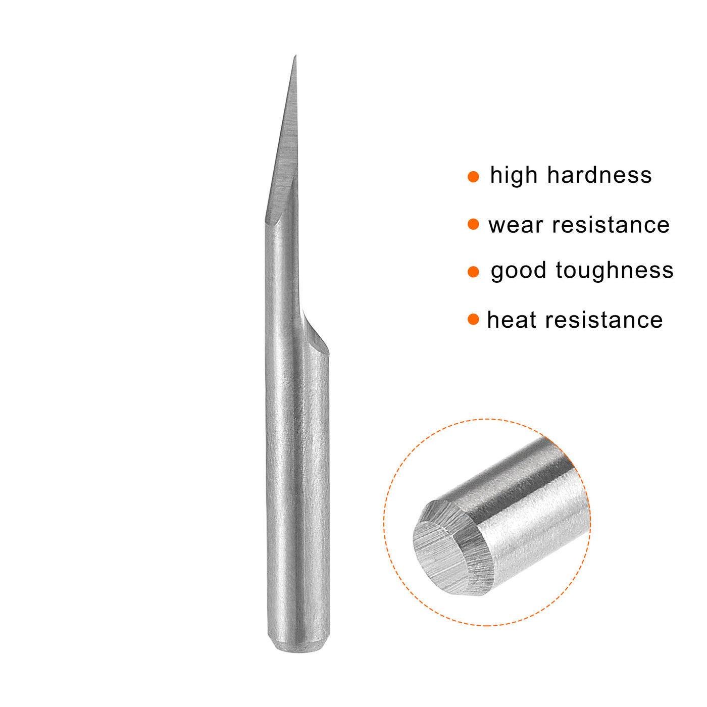 uxcell Uxcell 10Stk. Holzgravur Bit Vollhartmetall 3.175mm 1/8" Schaft 30 Grad 0.2mm Tipp CNC Fräswerkzeug für Acryl PVC MDF PCB Holzschnitzerei