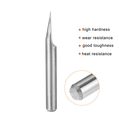 Harfington Uxcell 1/8" Shank 0.1mm Tip 30 Degree Carbide Wood Engraving Bit CNC Router Tool 10pcs