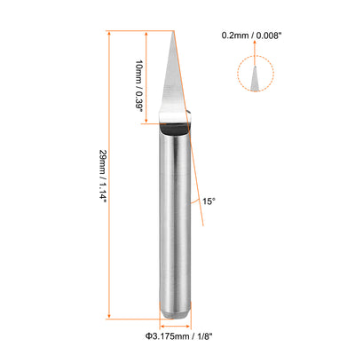 Harfington Uxcell 1/8" Shank 0.2mm Tip 15 Degree Carbide Wood Engraving Bit CNC Router Tool 10pcs