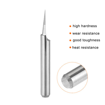 Harfington Uxcell 1/8" Shank 0.2mm Tip 15 Degree Carbide Wood Engraving Bit CNC Router Tool 10pcs