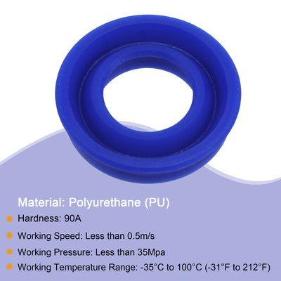 Harfington Uxcell UHS Radial Shaft Seal 28mm ID x 35.5mm OD x 5mm Width PU Oil Seal, Blue Pack of 10