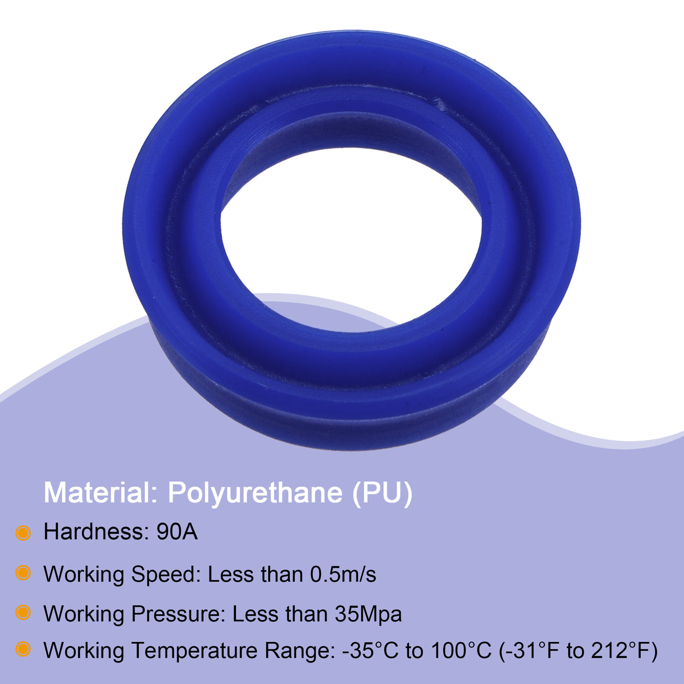 Uxcell Uxcell UN Radial Shaft Seal 18mm ID x 28mm OD x 5mm Width PU Oil Seal, Blue Pack of 2