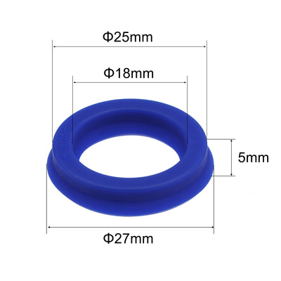 Harfington Uxcell UN Radial Shaft Seal 18mm ID x 25mm OD x 5mm Width PU Oil Seal, Blue Pack of 5