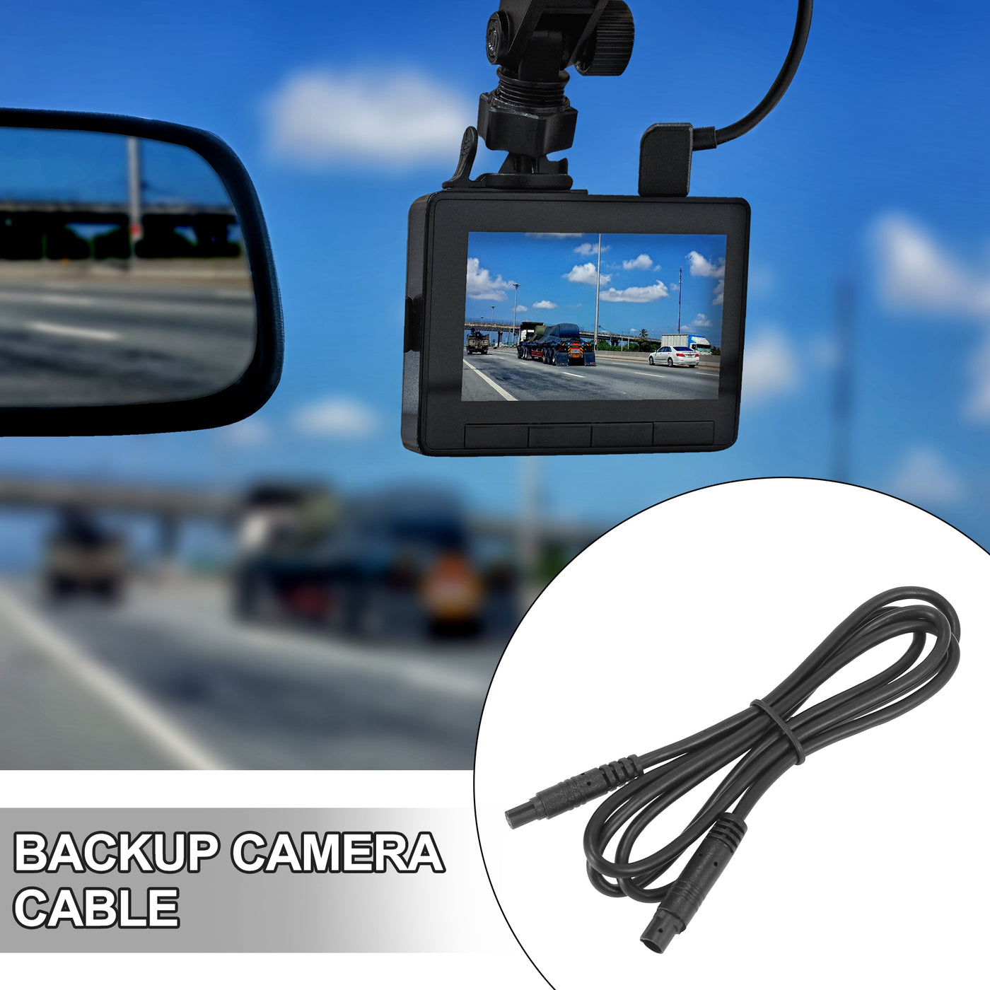 X AUTOHAUX 5 Pin 3ft 1m Backup Camera Extension Cable Dash Camera Cord Wires Car Rear View Camera