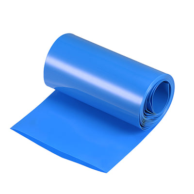 Harfington Battery Wrap PVC Heat Shrink Tubing 63mm Dia 100mm Flat 2m Blue Good Insulation for Battery Pack