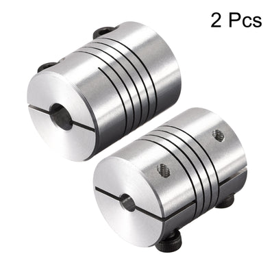 Harfington Uxcell 2PCS Motor Shaft 4mm to 5mm Helical Beam Coupler Coupling 20mm Dia 25mm Length