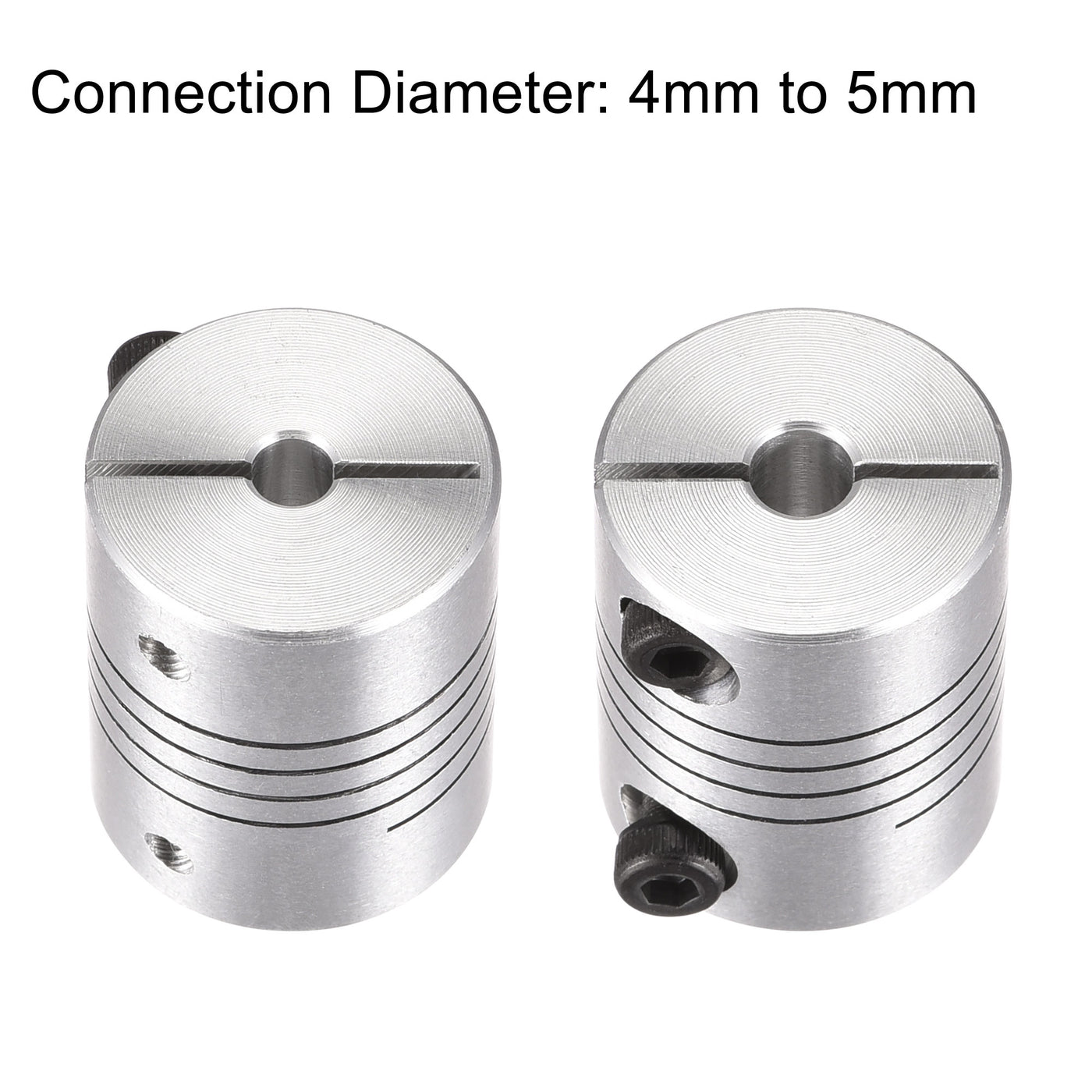 uxcell Uxcell 2PCS Motor Shaft 4mm to 5mm Helical Beam Coupler Coupling 20mm Dia 25mm Length