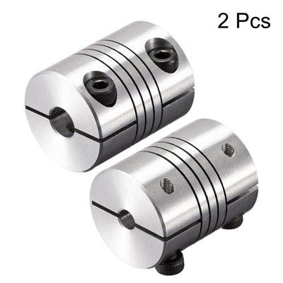 Harfington Uxcell 2PCS Motor Shaft 4mm to 6mm Helical Beam Coupler Coupling 20mm Dia 25mm Length