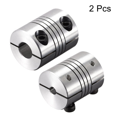 Harfington Uxcell 2PCS Motor Shaft 4mm to 8mm Helical Beam Coupler Coupling 20mm Dia 25mm Length