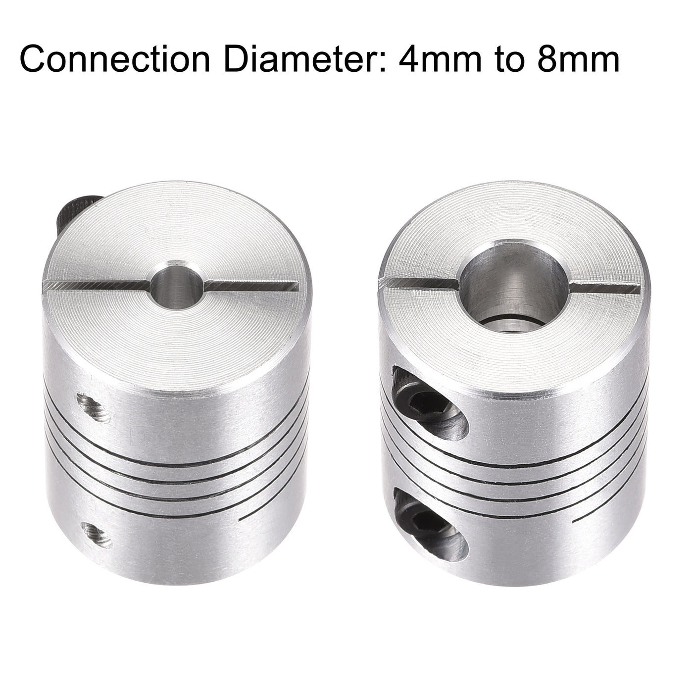 uxcell Uxcell 2PCS Motor Shaft 4mm to 8mm Helical Beam Coupler Coupling 20mm Dia 25mm Length