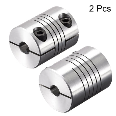 Harfington Uxcell 2PCS Motor Shaft 6mm to 6mm Helical Beam Coupler Coupling 20mm Dia 25mm Length